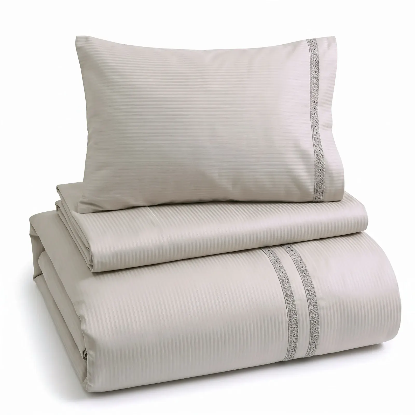 Elegant Çizgili Bambu Nevresim Takımı