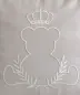 King Bear Nakışlı Pamuk Nevresim Takımı — Sütlü Kahve, nakış detayı yakın plan