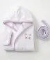 Kitty Nakışlı Müslin Bornoz — Sütlü Kahve, katlanmış, kuşağı yanında